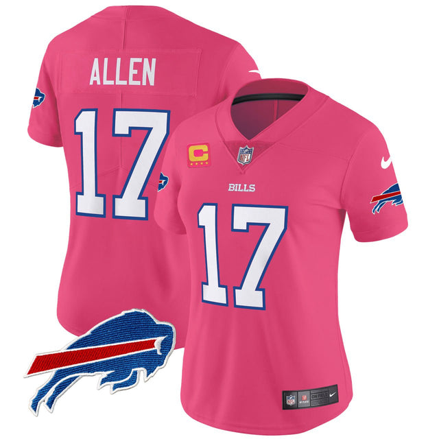 Women's Josh Allen Buffalo Bills Pink Jersey - All Stitched - Josh Allen — view 1