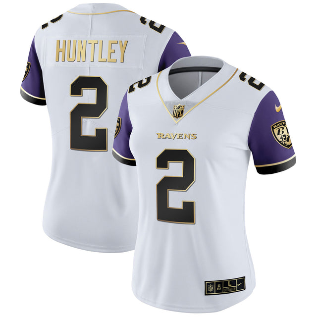 Women's Ravens Gold Vapor Jersey - All Stitched - Color Sleeve - Tyler Huntley — view 1