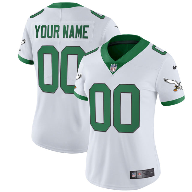 Eagles Kelly Green Gold Custom Jersey - All Stitched - Kelly White — view 1