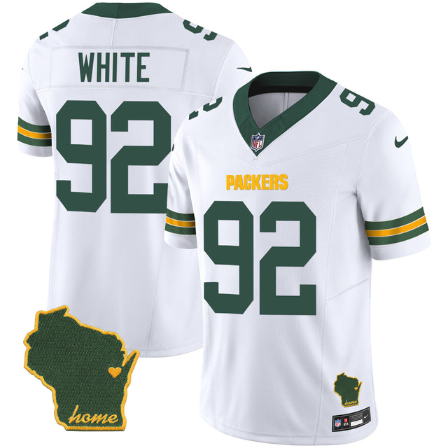 Men's Packers Home Patch Vapor Jersey V2 - All Stitched - White - Reggie White — view 1