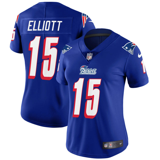 Women's Patriots 1996 Throwback Limited Vapor Jersey - All Stitched - Royal - Ezekiel Elliott — view 1