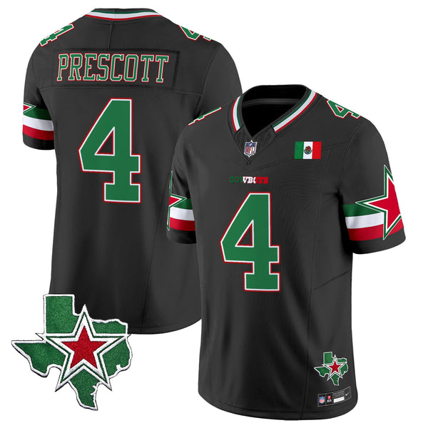 Men's Dallas Cowboys 2025 Mexico Vapor Limited Jersey - All Stitched - Black - Dak Prescott — view 1