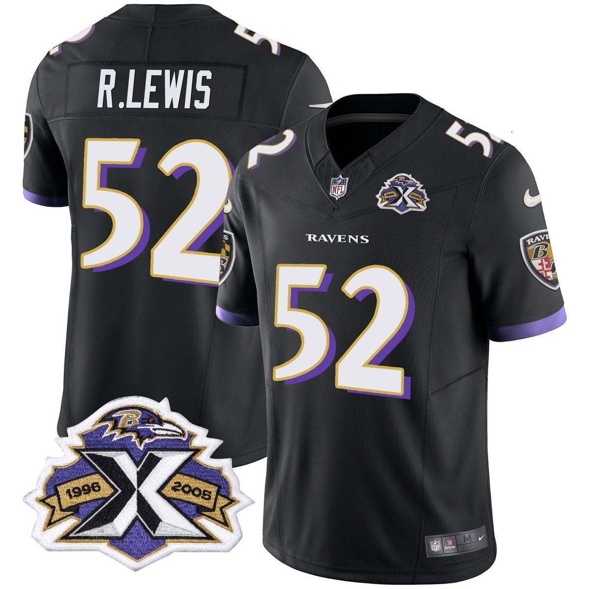Men's Ravens 2005 Throwback Black Vapor Limited Jersey - All Stitched - Black - Ray Lewis — view 1