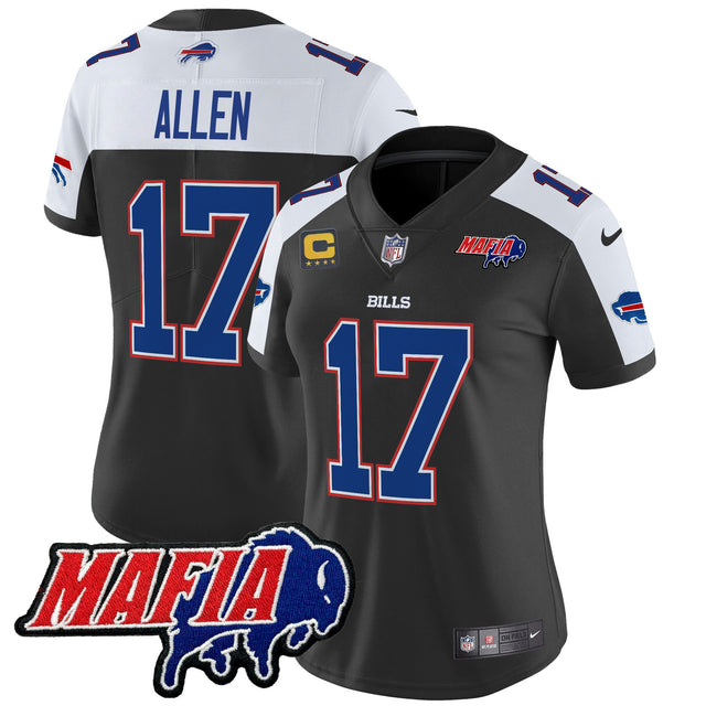 Women's Buffalo Bills 2025 Bills Mafia Patch Vapor Limited Jersey - All Stitched - Black Alternate - Josh Allen — view 1