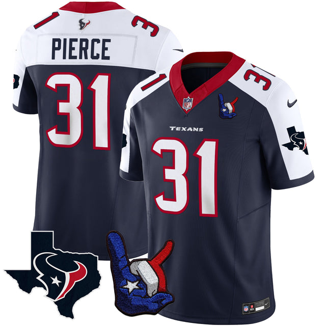 Men's Houston Texans Hand Sign Throwing Up The H Vapor Jersey - All Stitched - Alternate - Dameon Pierce ~5701161 — view 1