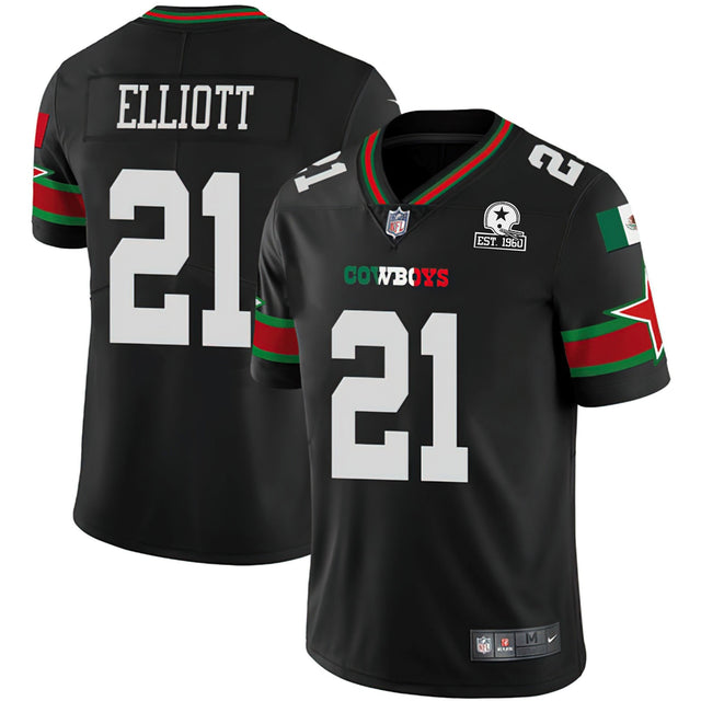 Cowboys Mexico Est 1960 Patch Vapor Jersey - All Stitched - Ezekiel Elliott — view 1
