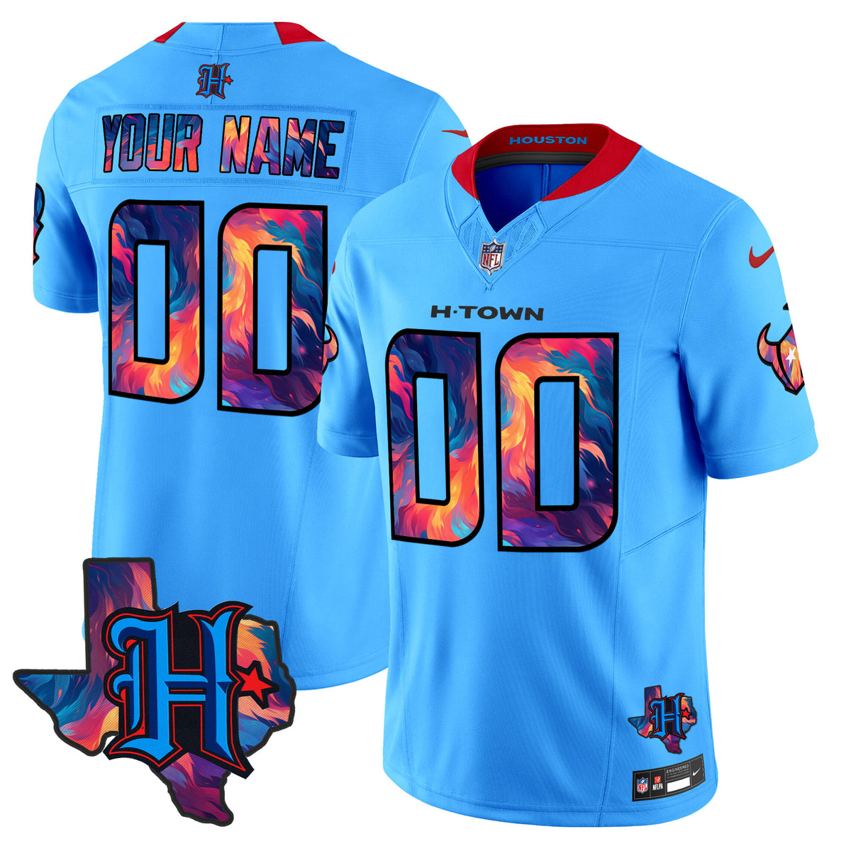 Houston Texans 2024 Special Vapor Limited Custom Jersey - All Stitched - Blue — view 1