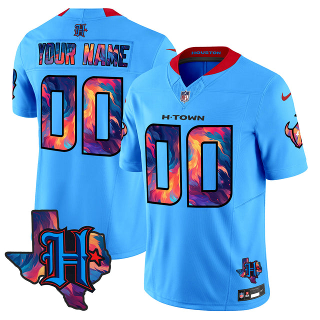 Houston Texans 2024 Special Vapor Limited Custom Jersey - All Stitched - Blue — view 1