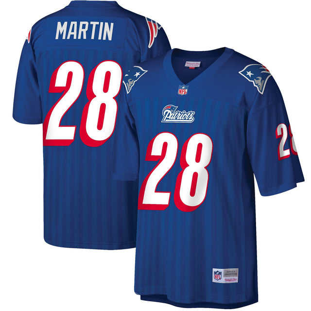 Men's New England Patriots Throwback Player Jersey - All Stitched - Navy - Curtis Martin — view 1