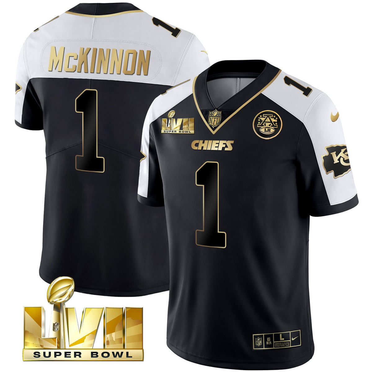 Men's Chiefs Super Bowl Vapor Gold Jersey V2- All Stitched - Alternate - Jerick McKinnon — view 1
