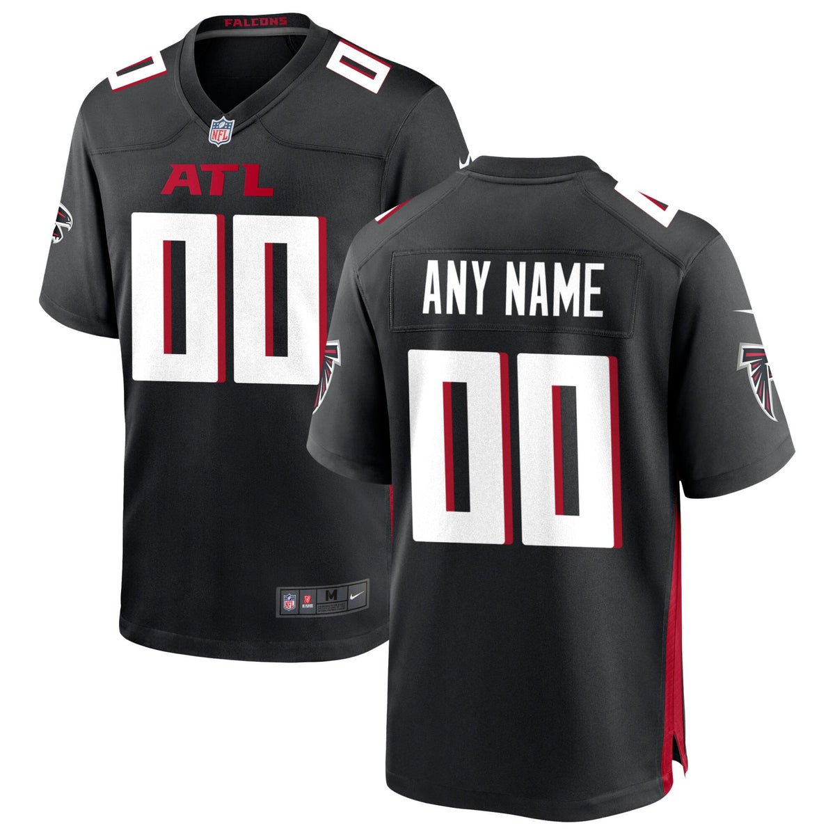 Atlanta Falcons Game Custom Jersey - All Stitched - Black — view 1