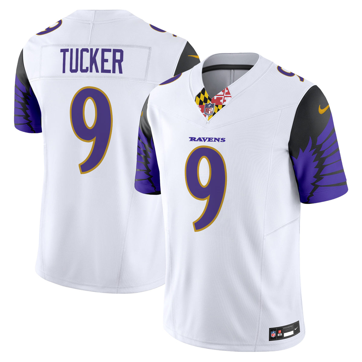 Men's Ravens Special Vapor Limited Jersey - All Stitched - White - Justin Tucker — view 1