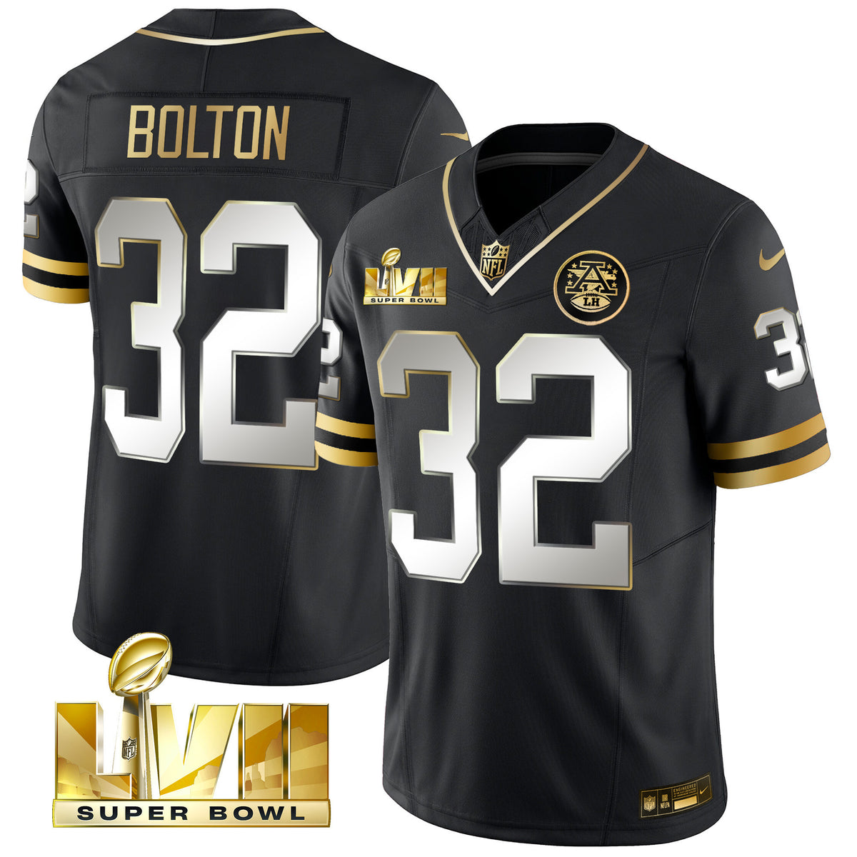 Men's Chiefs Throwback Limited Vapor Jersey - All Stitched - Black Limited - Nick Bolton — view 1