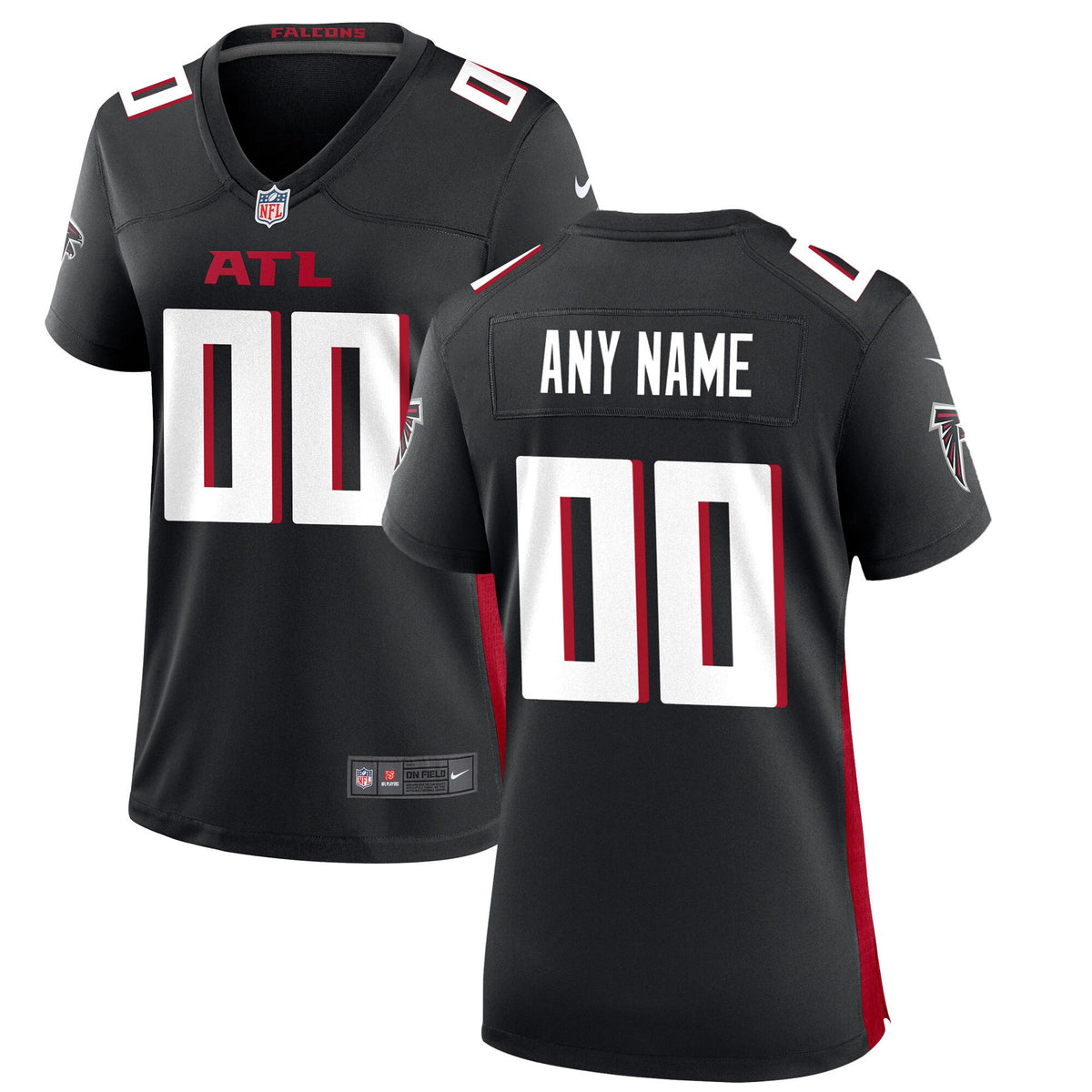 Atlanta Falcons Game Custom Jersey - All Stitched - Black — view 1