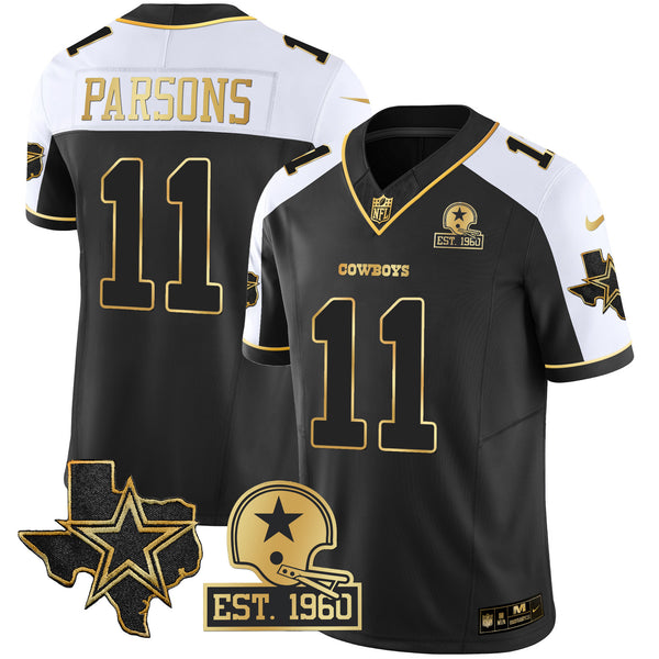 Men's Cowboys Texas Patch Gold Vapor Jersey - All Stitched - Alternate - Micah Parsons — view 1