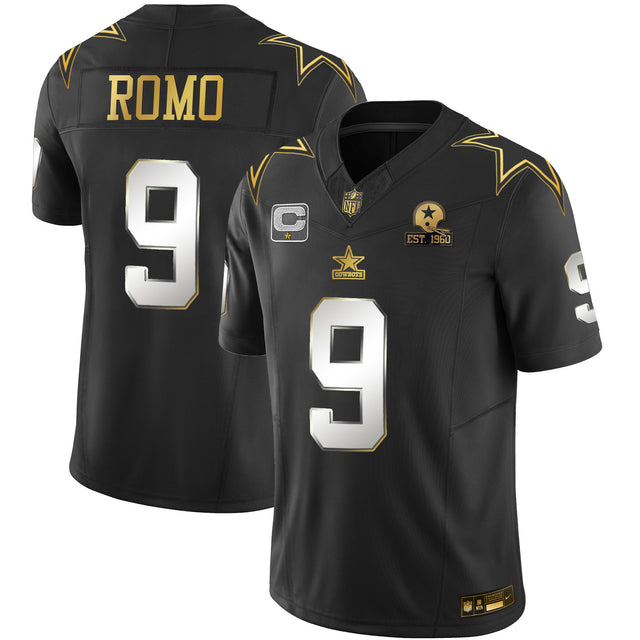 Men's Cowboys Throwback Limited Vapor Jersey - All Stitched - Black Limited - Tony Romo — view 1