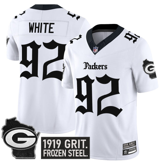 Men's Green Bay Packers 'Gothic Frozen Tundra Edition' Vapor Limited Jersey - All Stitched - White - Reggie White — view 1