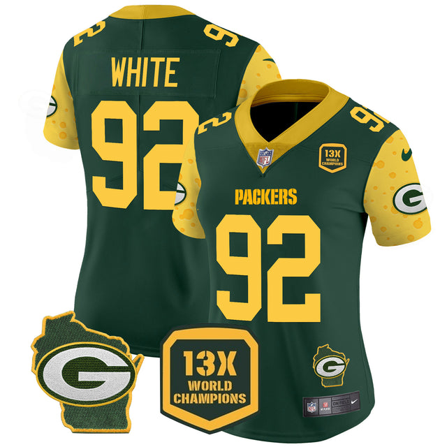 Women's Packers Cheese Vapor Limited Jersey – All Stitched - Green - Reggie White — view 1