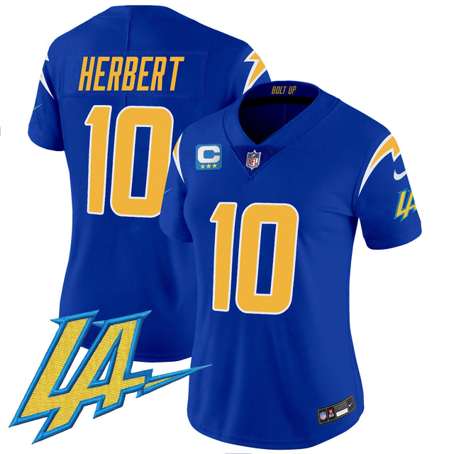 Women's Chargers Vapor Limited Jersey V2 - All Stitched - Royal - Justin Herbert — view 1