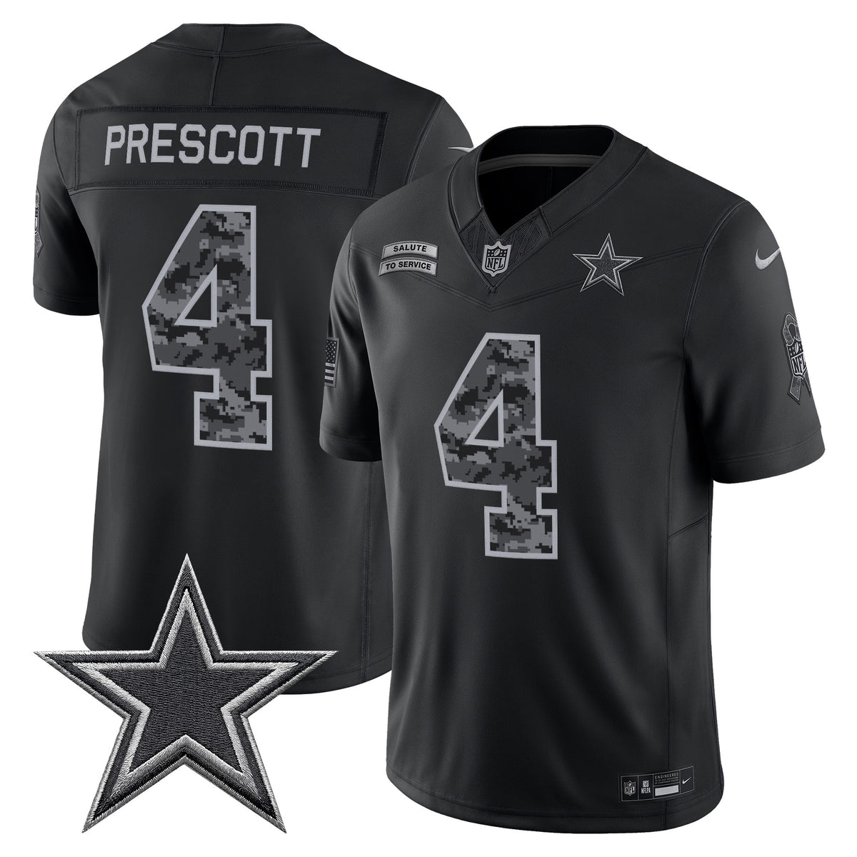 Dallas Cowboys 2026 Salute to Service Vapor Limited Jersey - All Stitched - Dak Prescott — view 1