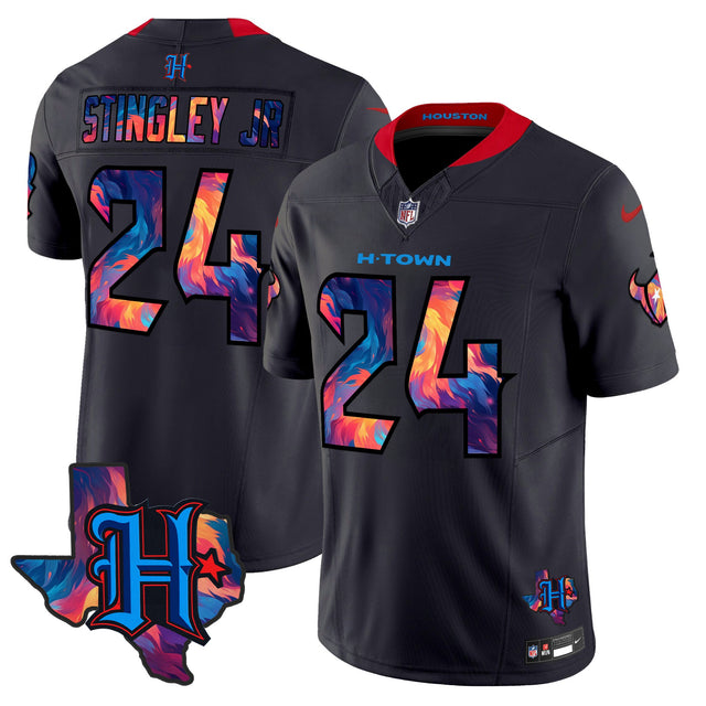 Men's Houston Texans 2024 Special Vapor Limited Jersey - All Stitched - Navy Limited - Derek Stingley Jr — view 1