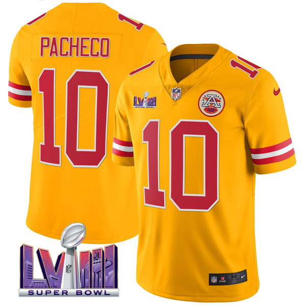 Isiah Pacheco Kansas City Chiefs Yellow Jersey - All Stitched - Yellow — view 1