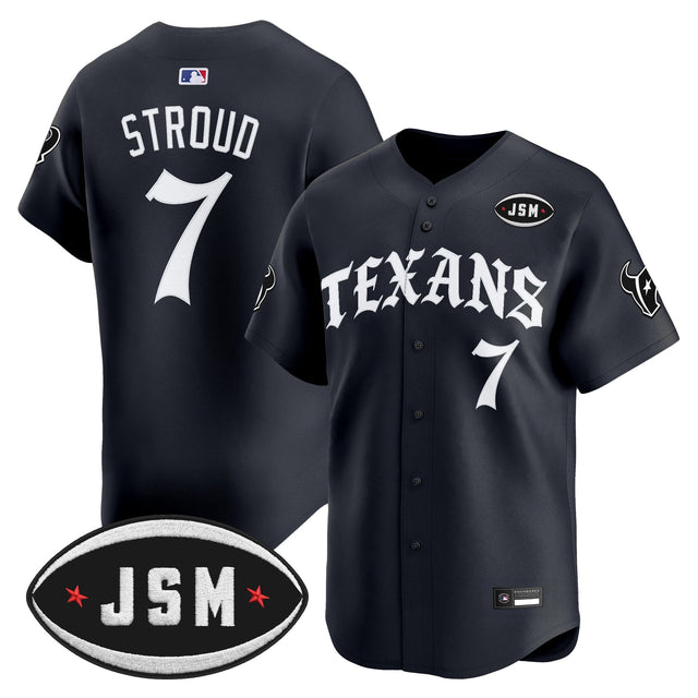 Men's Houston Texans 'Old English Edition' Vapor Premier Limited Jersey - All Stitched - Navy - C.J. Stroud — view 1