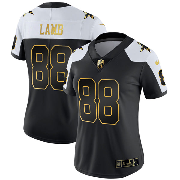 Women's Cowboys Throwback Limited Vapor Jersey - All Stitched - 2004 Black Gold - CeeDee Lamb — view 1