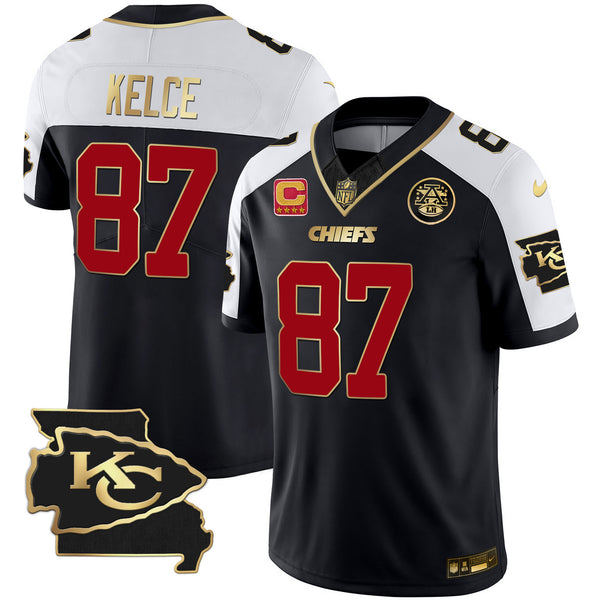 Men's Chiefs Missouri Patch Vapor Limited Jersey - All Stitched - Black Alternate - Travis Kelce — view 1