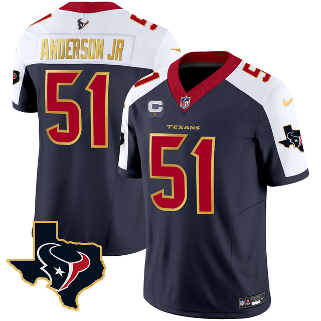 Men's Houston Texans Gold Trim Vapor Jersey - All Stitched - Alternate - Will Anderson Jr — view 1