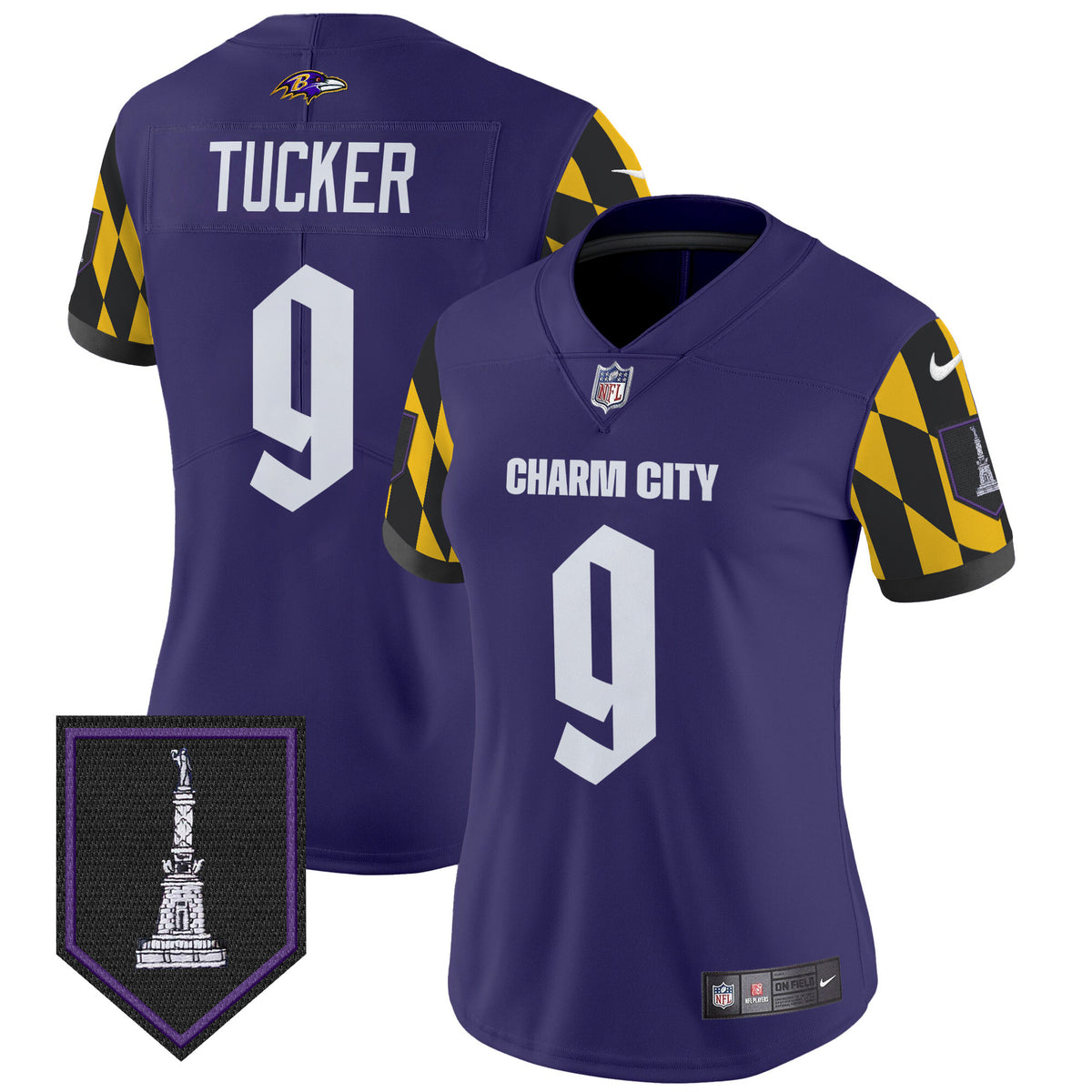 Women's Ravens City Edition Patch Vapor Limited Jersey - All Stitched - Purple - Justin Tucker — view 1