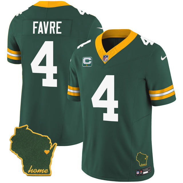 Men's Packers Home Patch Vapor Jersey - All Stitched - Green - Brett Favre — view 1