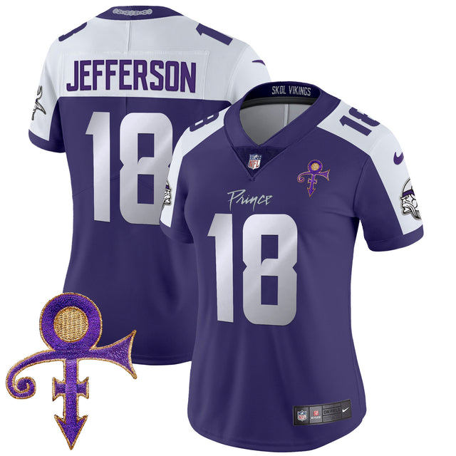 Women's Minnesota Vikings 2024 Prince Vapor Limited Jersey - All Stitched - Purple Alternate - Justin Jefferson — view 1