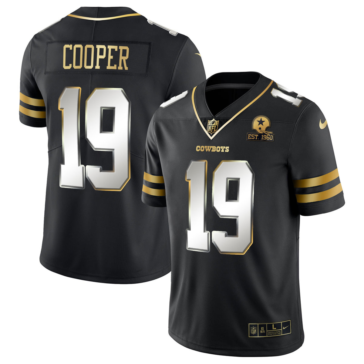 Men's Cowboys Vapor Gold Jersey - All Stitched - Black Limited - Amari Cooper — view 1