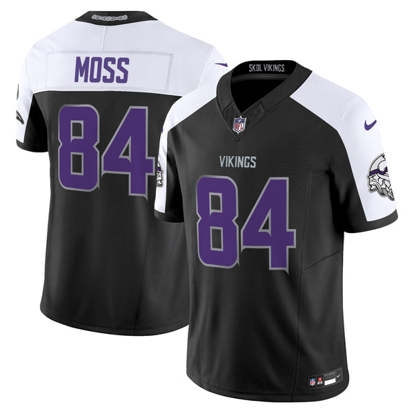Men's Minnesota Vikings 2024 Winter Warrior Vapor Limited Jersey - All Stitched - Black Alternate - Randy Moss — view 1