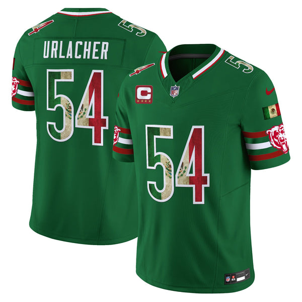 Men's Chicago Bears Mexico Vapor Limited Jersey - All Stitched - Green - Brian Urlacher — view 1