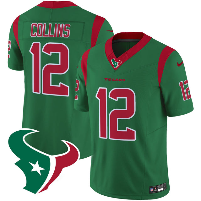 Men's Houston Texans Mexico Vapor Limited Jersey - All Stitched - Green - Nico Collins — view 1