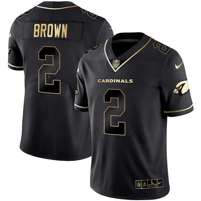Men's Arizona Cardinals Black Gold & White Gold Vapor Limited Jersey - All Stitched - Black Gold - Marquise Brown — view 1
