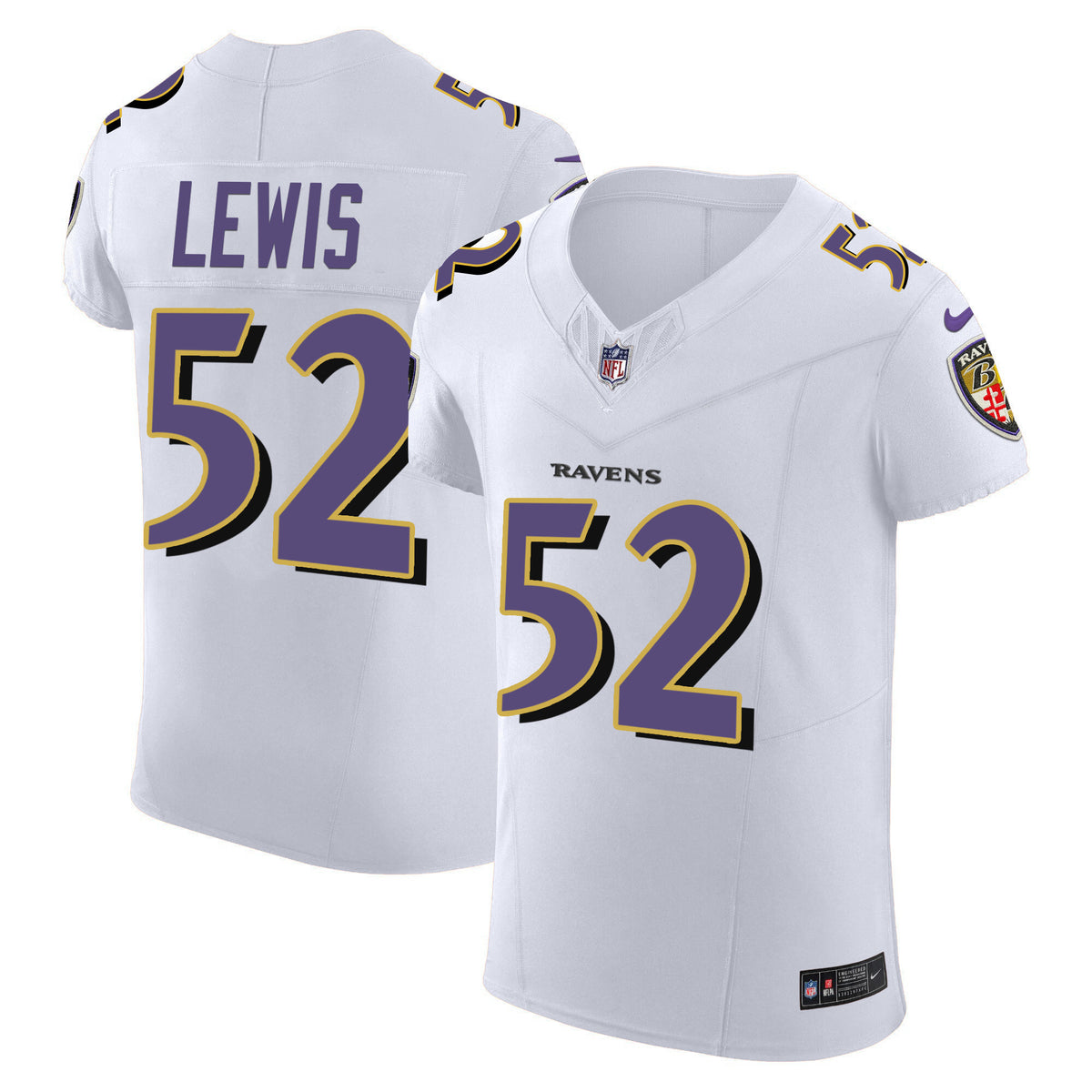 Men's Ravens Vapor Elite Jersey - All Stitched - White - Ray Lewis — view 1