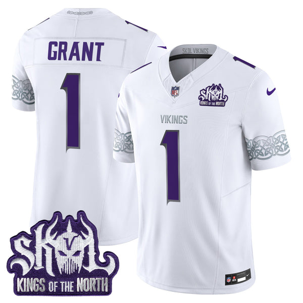 Men's Minnesota Vikings Kings Of The North Patch Vapor Limited Jersey V2 - All Stitched - Winter Warrior - Bud Grant — view 1