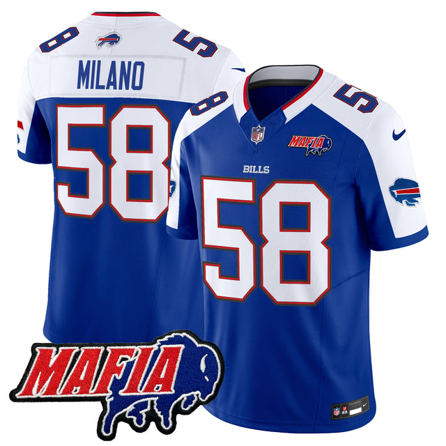 Men's Buffalo Bills 2025 Bills Mafia Patch Vapor Limited Jersey - All Stitched - Royal Alternate - Matt Milano — view 1