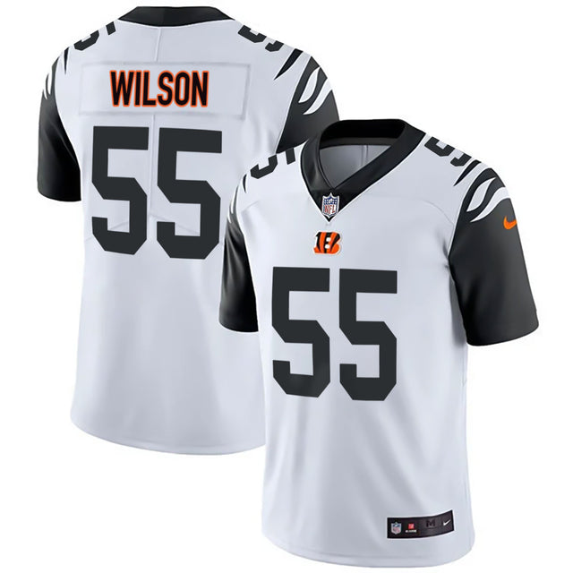 Men's Cincinnati Bengals White Gold & Black Gold Jersey - All Stitched - Color Rush - Logan Wilson — view 1