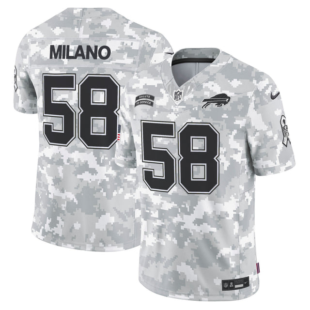 Buffalo Bills 2024 Salute to Service Vapor Limited Jersey - Arctic Camo - All Stitched - Matt Milano — view 1