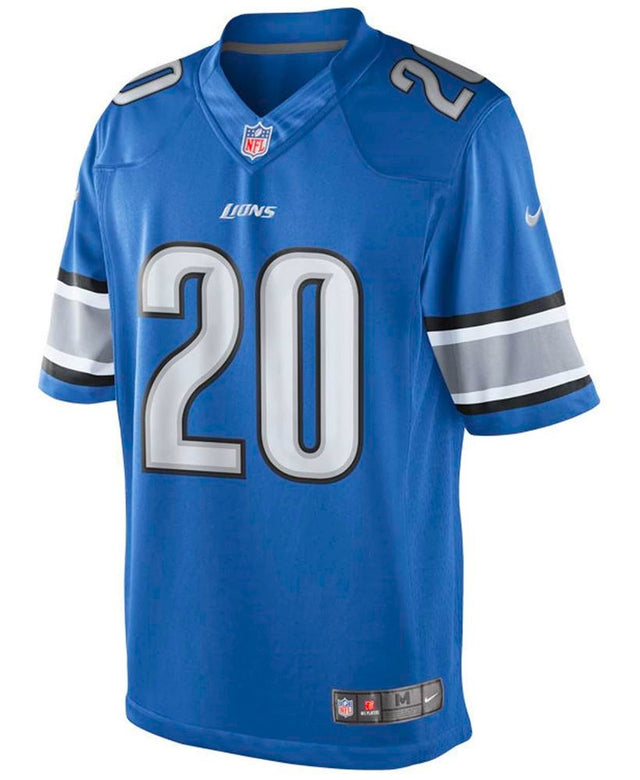 Barry Sanders Detroit Lions Home Blue Jersey - All Stitched - Barry Sanders — view 1