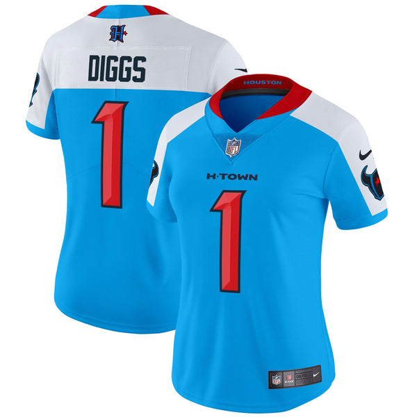 Women's Houston Texans 2024 Vapor Limited Jersey V2 - All Stitched - Blue Alternate - Stefon Diggs — view 1