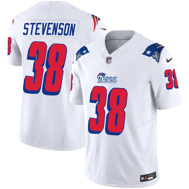 Youth's Patriots 1996 Throwback Limited Vapor Jersey - All Stitched - White - Rhamondre Stevenson — view 1