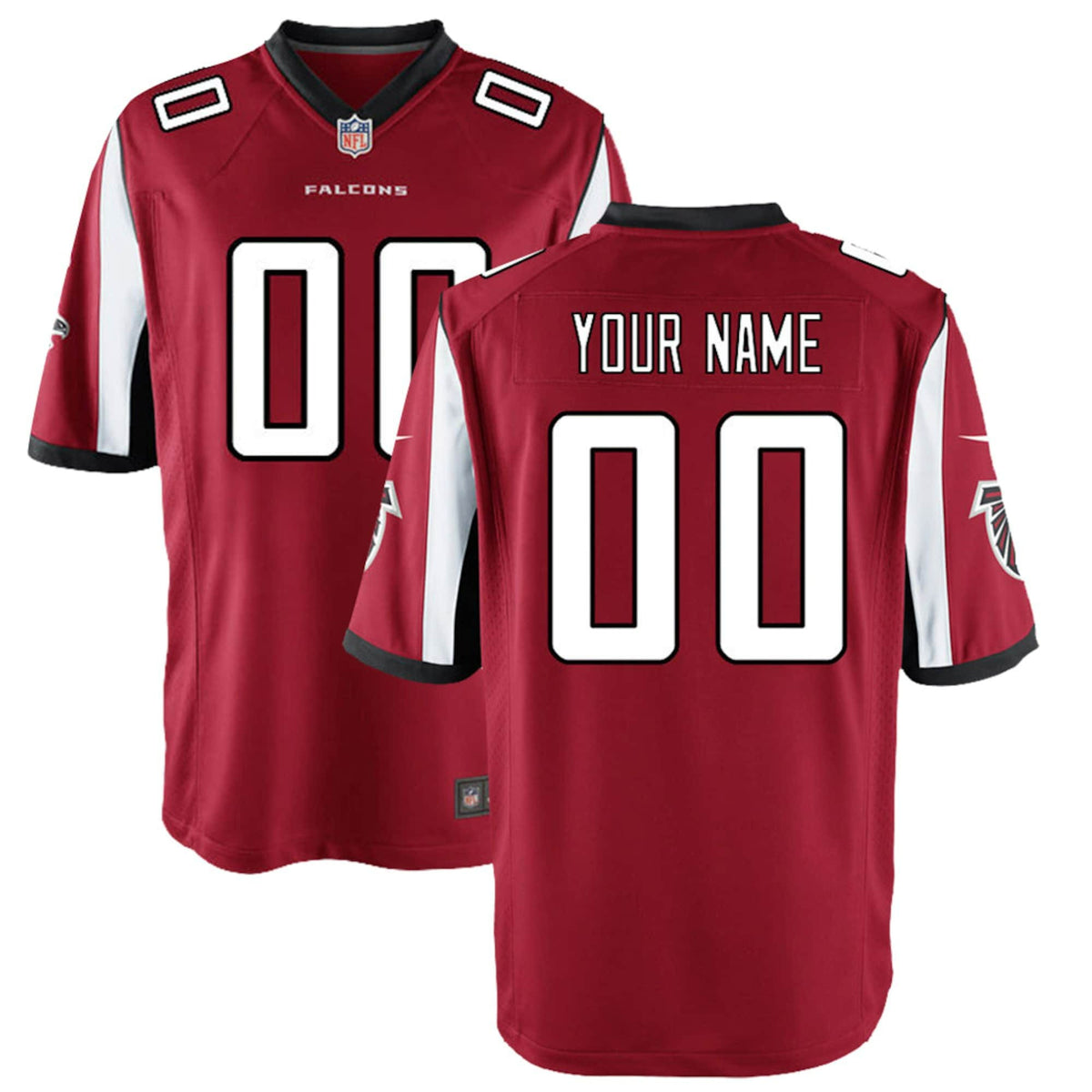 Atlanta Falcons Custom Jersey Collection - All Stitched - Red — view 1