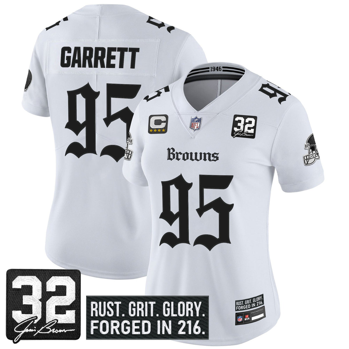 Women's Cleveland Browns 'Gothic Dawg Shadows Drop' Vapor Limited Jersey - All Stitched — view 1