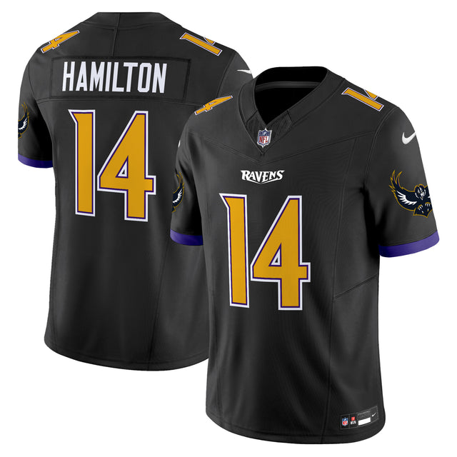 Men's Ravens Special Vapor Limited Jersey V2 - All Stitched - Black - Kyle Hamilton — view 1