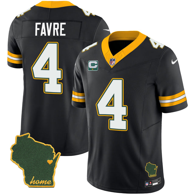Men's Packers Home Patch Vapor Jersey - All Stitched - Black - Brett Favre — view 1